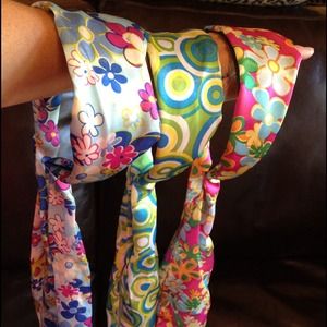 Three vibrant pastel headband scarves.