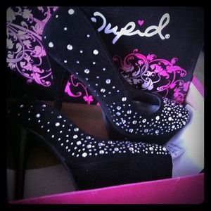 for CUTIE11Blk Velvet rhinestone 