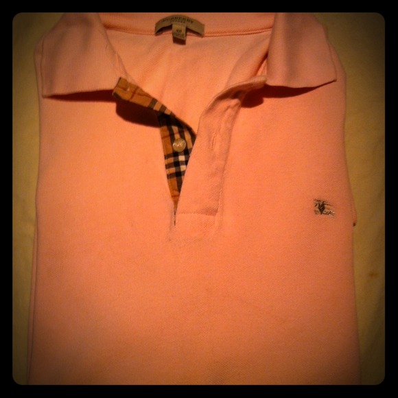 Authentic men's pink Burberry polo