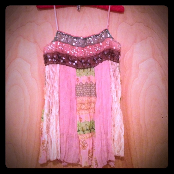 Boho chic long flowy tank top