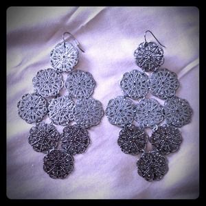 Gray cascading earrings-sold in bundle