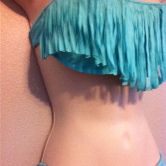 Turquoise Fringe Bikini - Picture 2 of 2