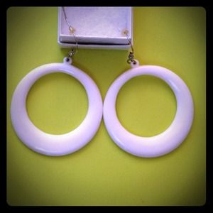 Cool Mod white hoop earrings