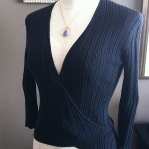 Banana Republic black ballet wrap sweater