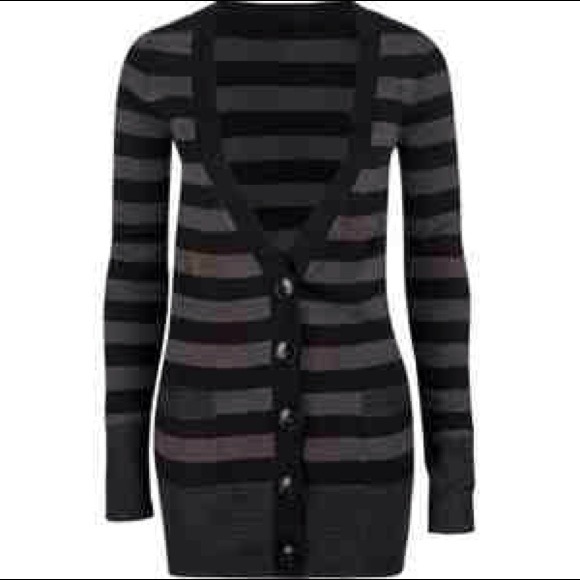 Full Tilt Grey Striped Cardigan