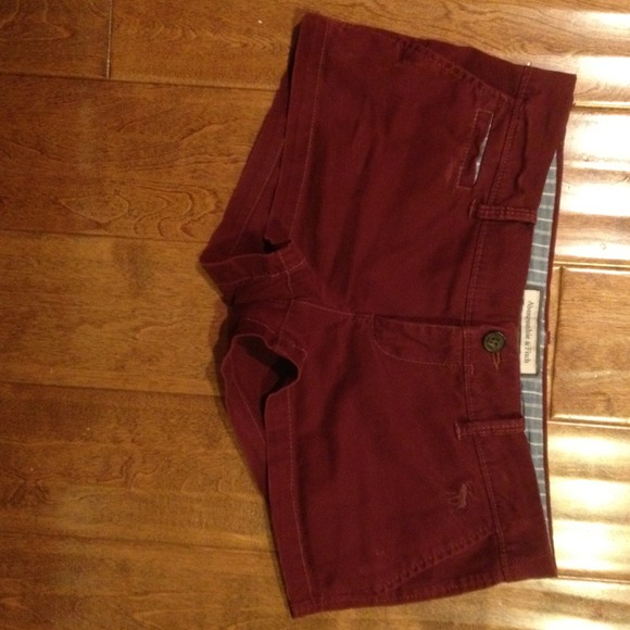 Reserved Abercrombie and fitch maroon shorts