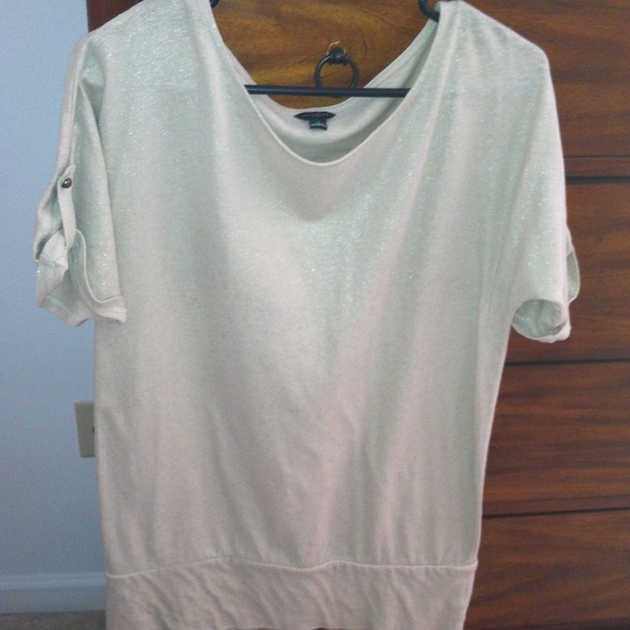 Reserved-Ann Taylor Gold Metallic Shirt