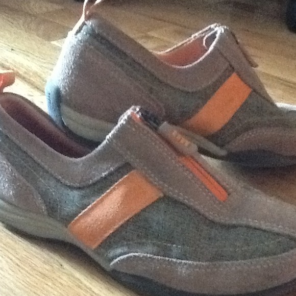 Brown and orange cute slip on sneakers - Picture 1 of 4
