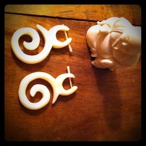 Bone post earrings