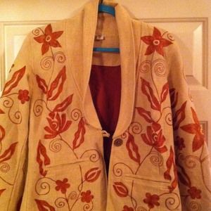 Embroidered Nepalese cotton blazer