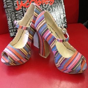 Shoes - Mad Hatter Stripe Platform Shoes - Mad Hatter Stripe Platform