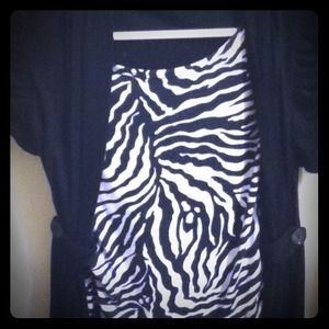 Zebra print tank with attached cardigan