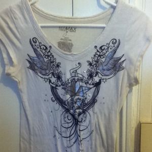 Punk design white tee