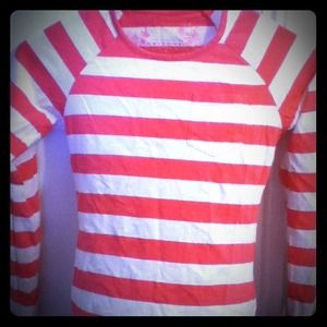 Pink and white striped long sleeve