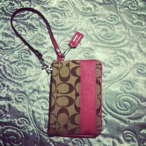 Authentic Coach signature wristlet