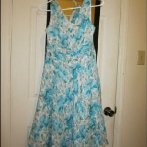 Blue floral summer dress