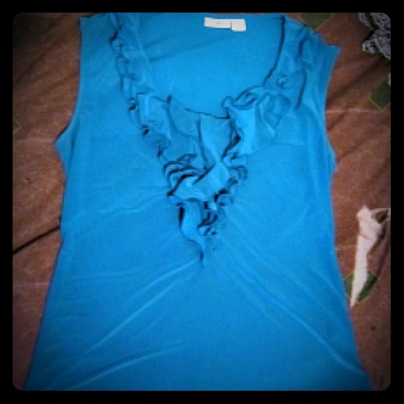 Blue ruffle shirt