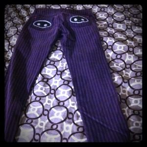 Purple/black pinstripe skinny jeans size 1