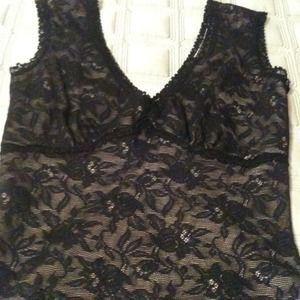 Black lace with nude lining Bebe v tank