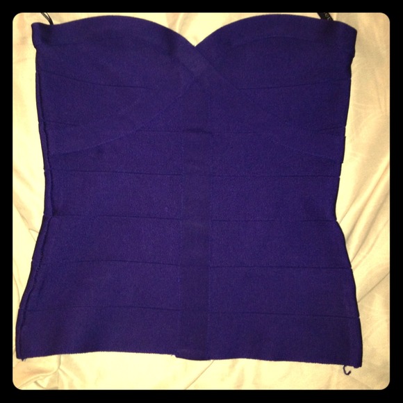 Bebe bark blue bandage top - Picture 1 of 4