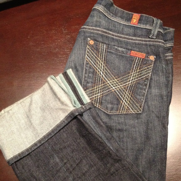 7 for All Mankind Cropped Denim w/cute stitching.