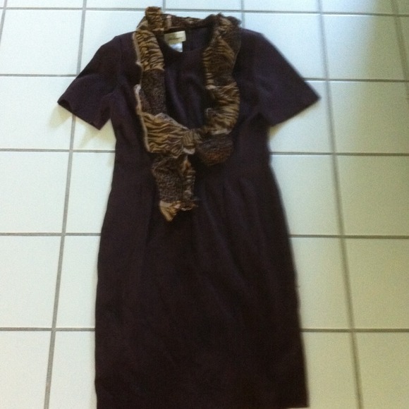 Brown dress with scarf