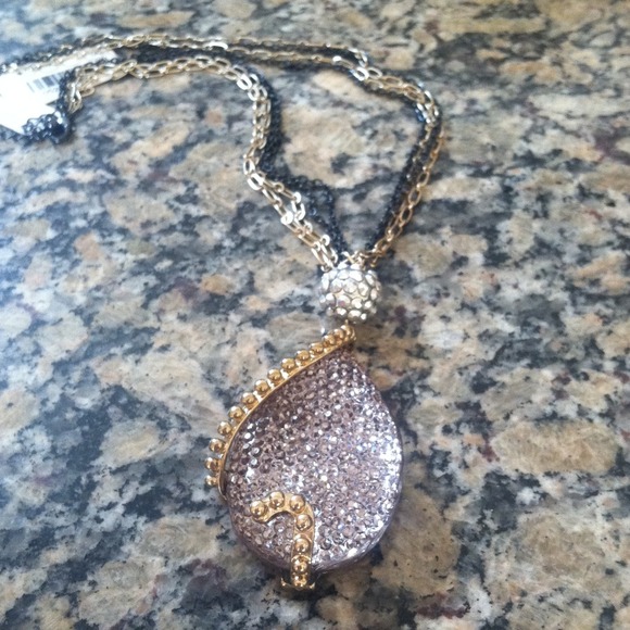 Gold & Gunmetal crystal necklace