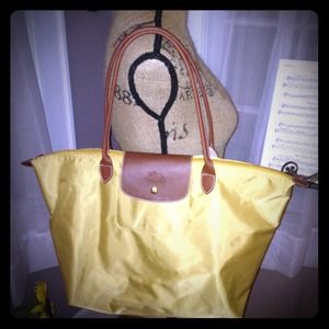 Longchamp Handbags - đLongchamp Nylon Foldable Tote Bag Golden Yellow Longchamp Handbags - đLongchamp Nylon Foldable Tote Bag Golden Yellow