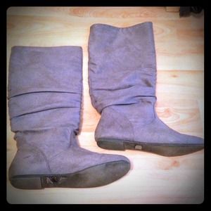 🎀RESERVED🎀Faux Suede Slouchy Gray Boots