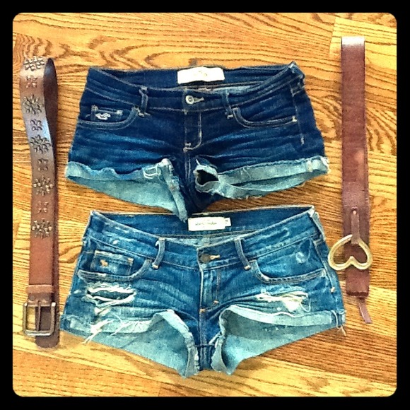 Hollister and Abercrombie shorts and 2 belts