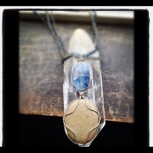 SOLD...Blue kyanite natural stones sterling silver