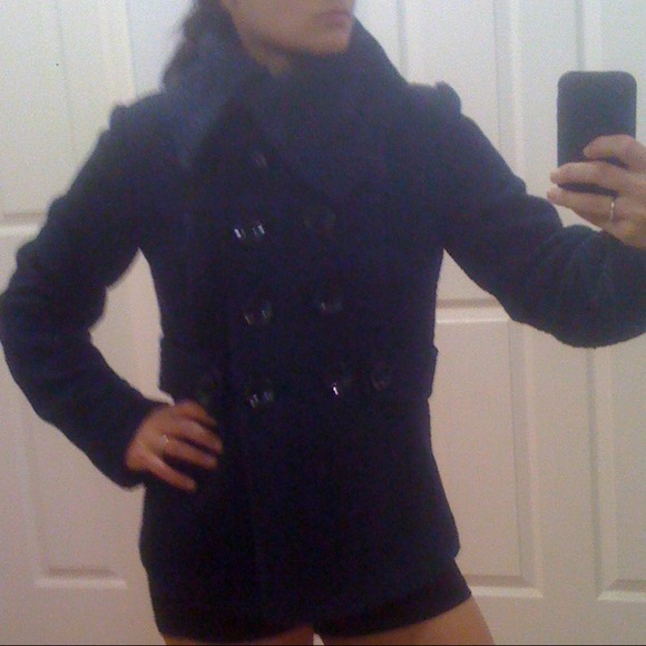 ❌SOLD❌ Navy blue tweed button up jacket