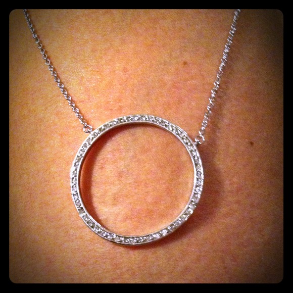 CZ circle necklace.