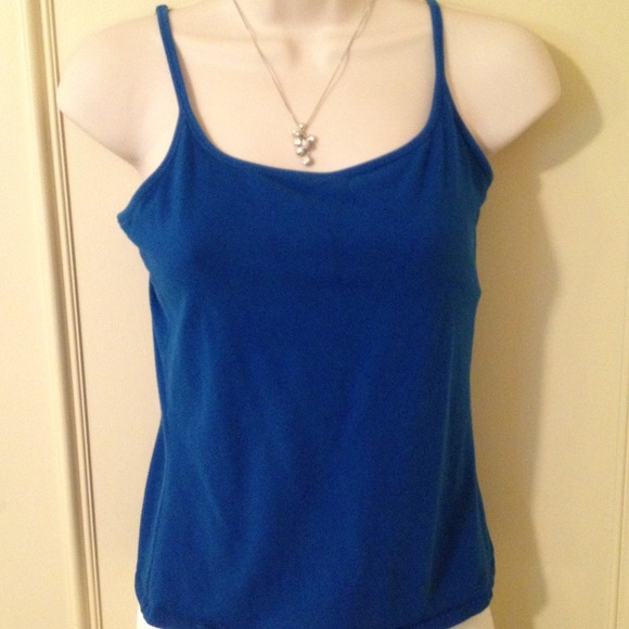 Cute royal blue express tank,adj straps,builtnbra - Picture 2 of 3