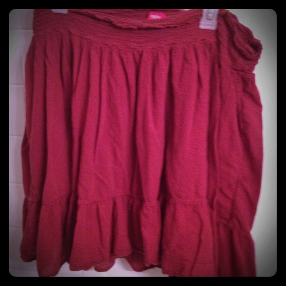 Knee-Length Maroon Skirt