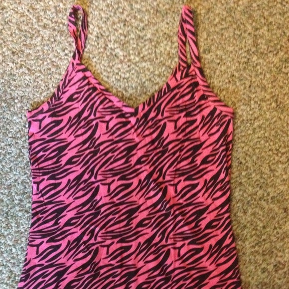 Black and pink zebra tank