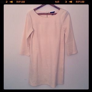 SOLD! Cream 3/4 sleeve shift dress