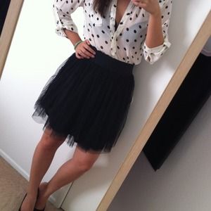 SOLD! Black tulle skirt with elastic waistband