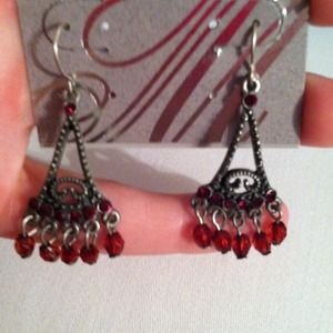 Red dangly earrings!