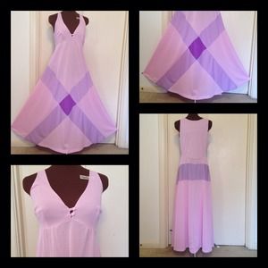 Vintage 1960's color block long nightgown Sz L