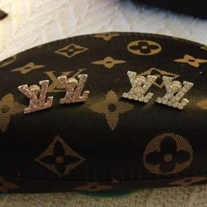 LV earrings - pink stones