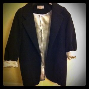 Black Blazer- striped inside- GIRLS XL