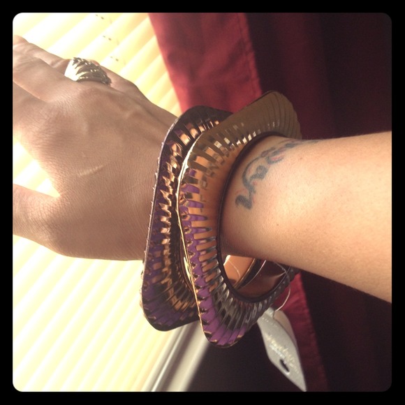 Unique square costume chocolate and gold Bangels