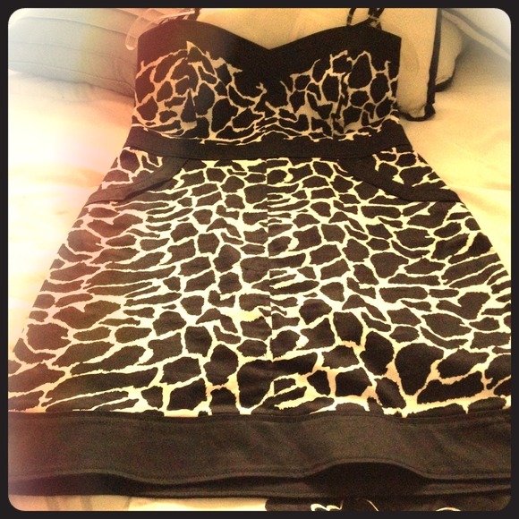 Black and white print dress