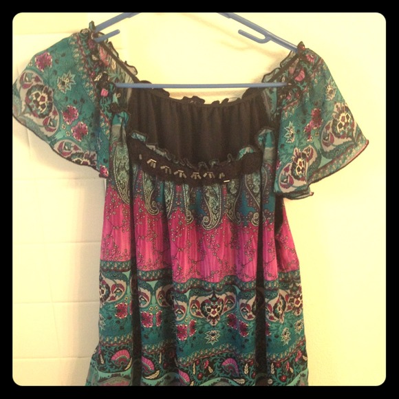 Blue/Purple Patterned Top - Picture 1 of 4