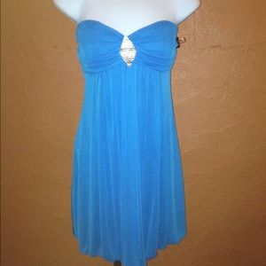 Strapless blue party dress size 7/8 new with tags