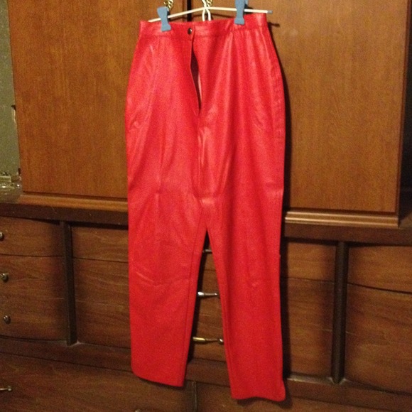 Pants - Red pleather pants, great Valentines mix match Pants - Red pleather pants, great Valentines mix match
