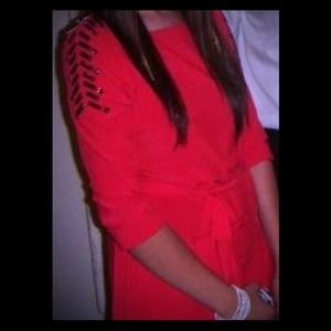Armani Exchange, Embellished Red Dress.