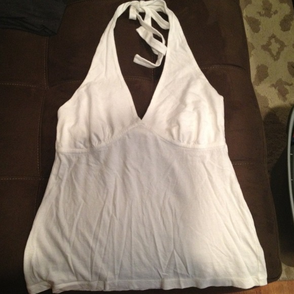 white cotton halter top