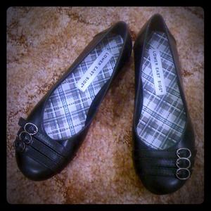 NWOT Black leather flats